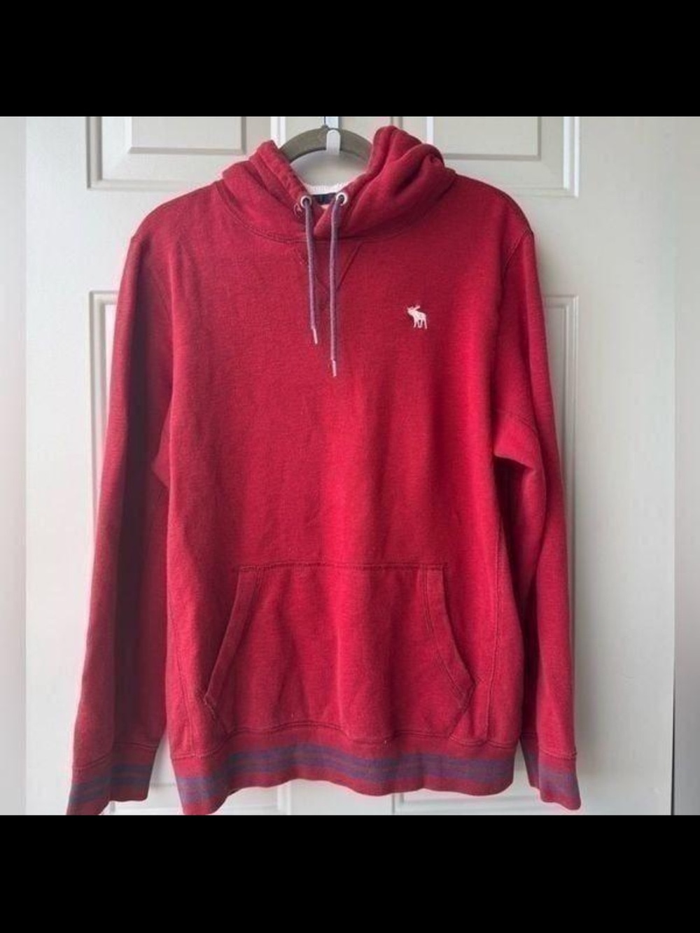 Vintage Abercrombie & Fitch Red Thermal Lined Pullover Hoodie Small